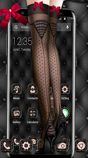 APUS Launcher  Lace Girl Theme screenshot 1