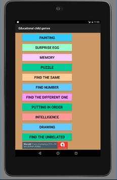 Educational child game  brain intelligence game screenshot 1