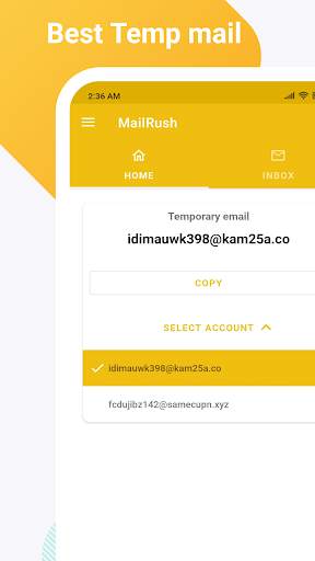 Temp Mail - by MailRush screenshot 1
