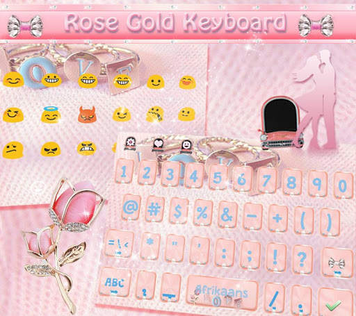 Rose Gold Love Keyboard Theme - diamond rose स्क्रीनशॉट 3